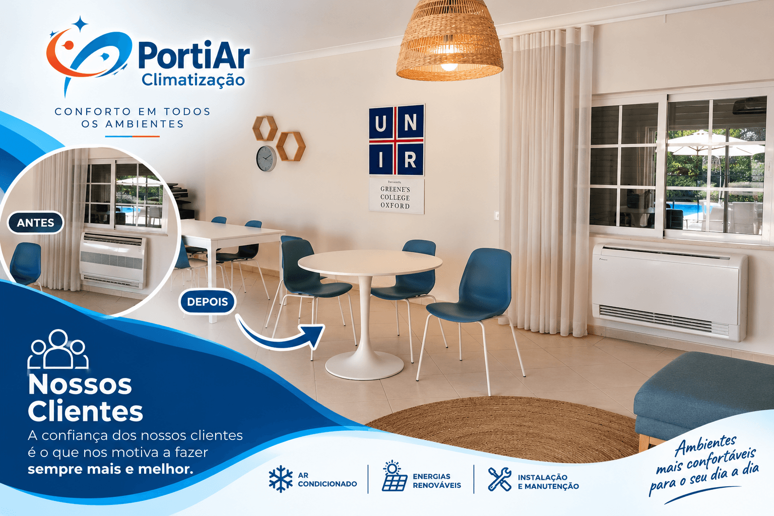 Foto de instalação de ar condicionado realizada pela PortiAr